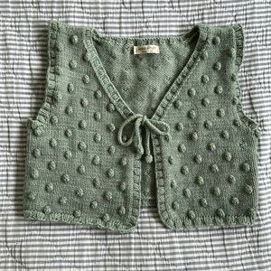 Misha + Puff Handknit Wool Popcorn Vest Size 3/4